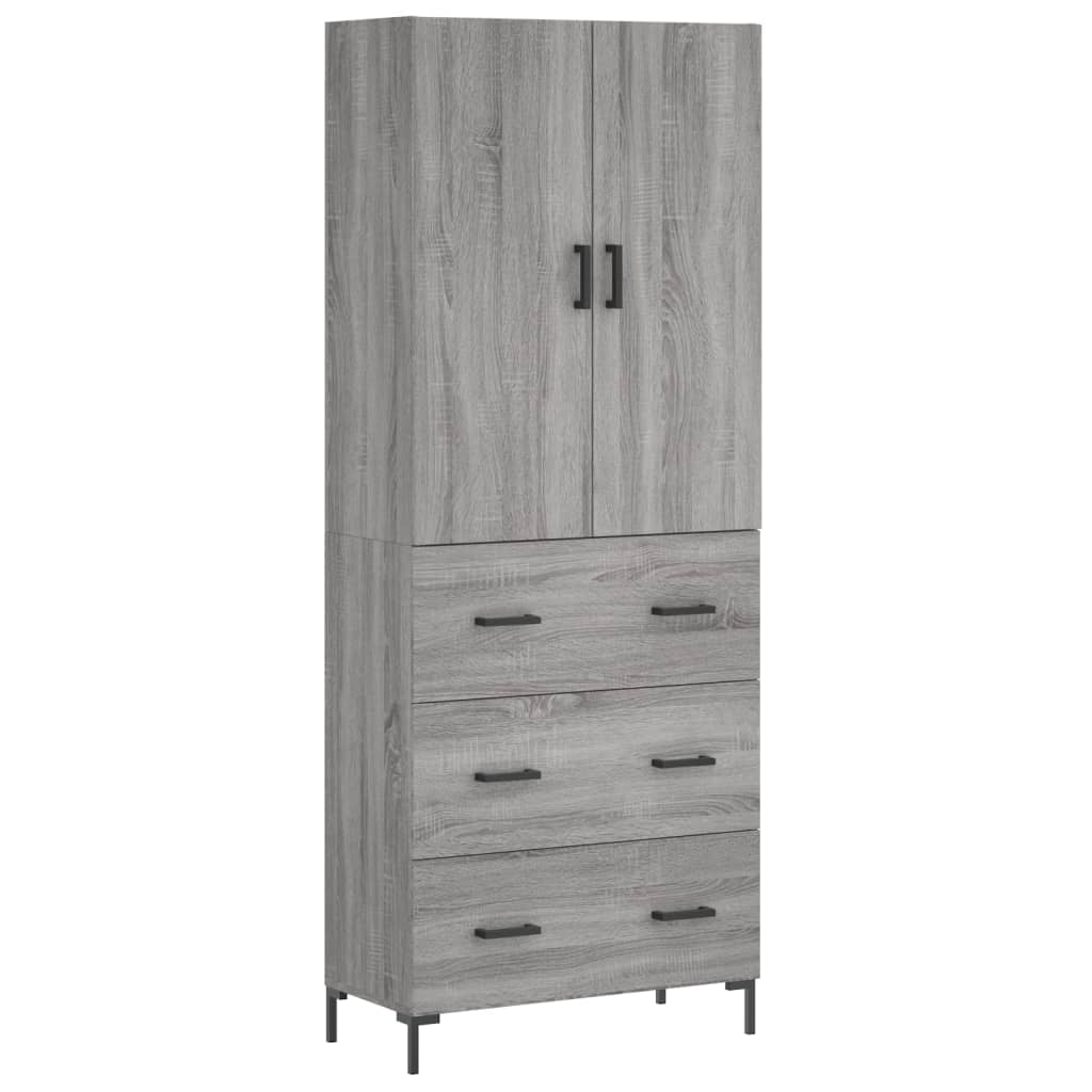 Aparador alto - Mueble de almacenamiento 69 Roble/ Gris