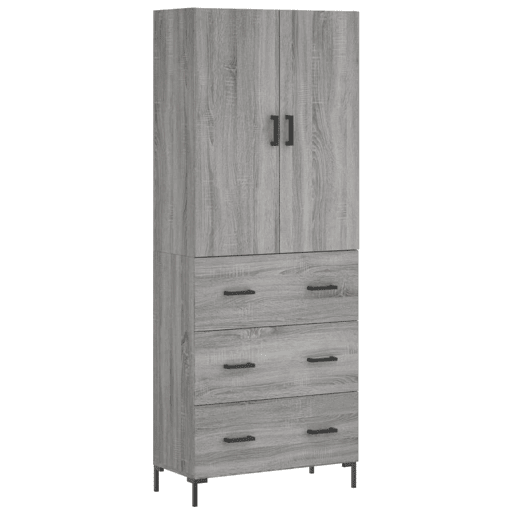 Armário alto - Bufete - Móvel de apoio 69,5x34x180 cm derivados de madeira sonoma cinza pt1085