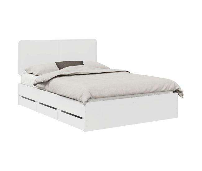 Estructura de cama doble matrimonial con cajón 140 x 200 cm madera ingenieril
