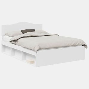 Estrutura da Cama de casal simple com cabeceira Branco 140 x 200 cm
