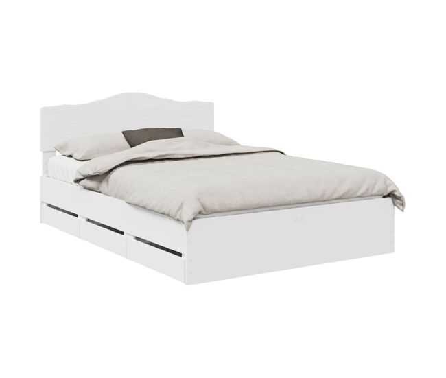Estructura de cama doble matrimonial con cajón 140 x 200 cm madera ingenieril