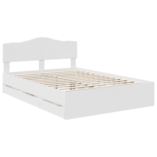 Estrutura De Cama De Casal Moderno - Branco 140 x 200 cm Madeira de Engenharia