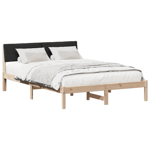 Estrutura da Cama de casal simple com cabeceira Castanho e preto 140 x 190 cm
