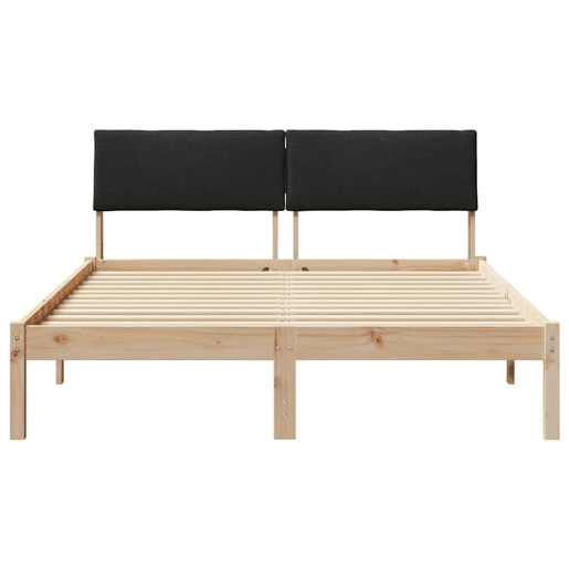 Estrutura da Cama de casal simple com cabeceira Castanho e preto 140 x 190 cm