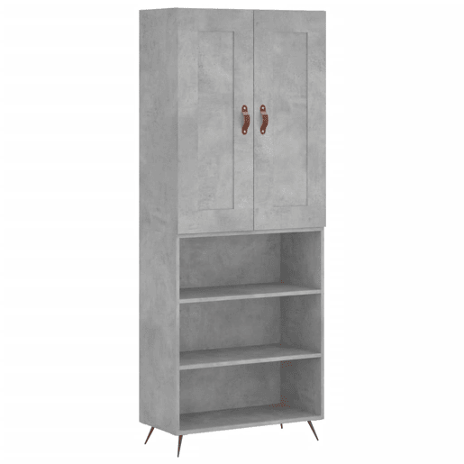 Armário alto - Bufete - Móvel de apoio 69,5x34x180 cm derivados de madeira cinza cimento pt982