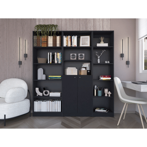 Conjunto de Estantes Modernos com Estilo Limpo e Design Conjunto de Estantes Modernos com Estilo Limpo e Design