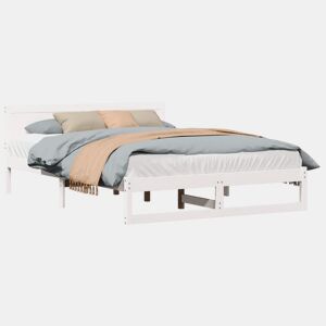 Estrutura da Cama de casal simple com cabeceira Branco 140 x 200 cm