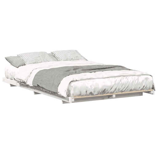 Estrutura de Cama de casal simple de chão simples e minimalista - Branco 135 x 190 cm