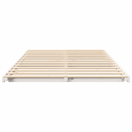 Estrutura de Cama de casal simple de chão simples e minimalista - Branco 135 x 190 cm