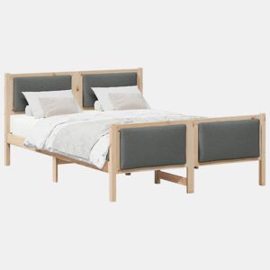Estrutura De Cama De Casal Moderno - Cinza Escuro 135 x 190 cm tecido