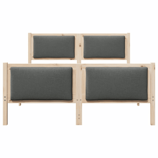 Estrutura De Cama De Casal Moderno - Cinza Escuro 135 x 190 cm tecido