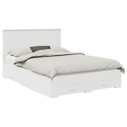 Estrutura De Cama De Casal Moderno - Branco 140 x 190 cm Madeira processada