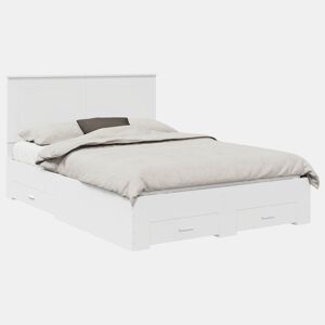 Estrutura De Cama De Casal Moderno - Branco 140 x 190 cm Madeira processada