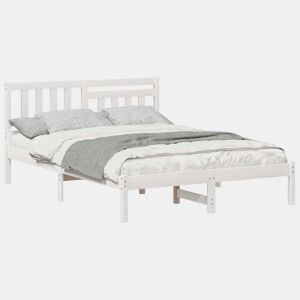 Estrutura da Cama de casal simple com cabeceira Branco 140 x 190 cm