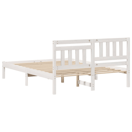 Estrutura da Cama de casal simple com cabeceira Branco 140 x 190 cm