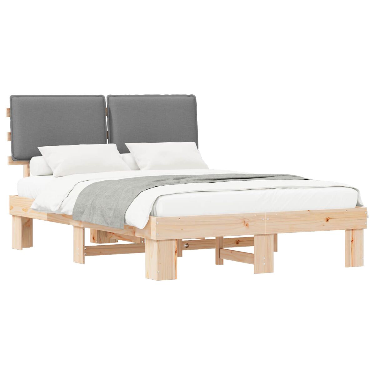 Estructura de cama matrimonial 143x201 Madera/ Gris Claro