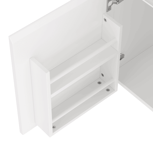 Armário de casa de banho suspenso 76x46x50 cm - LED, duas gavetas, prateleiras, lavatório integrado - Branco