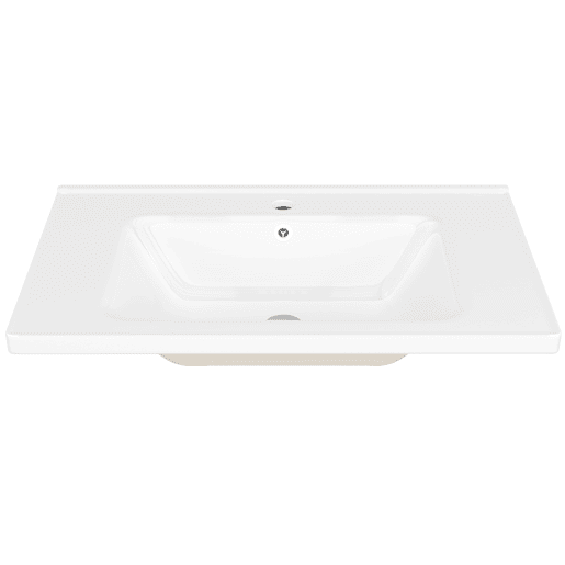 Móvel de casa de banho suspenso 78,5 x 46 x 46,8 cm - 3 gavetas, lavatório integrado - Branco
