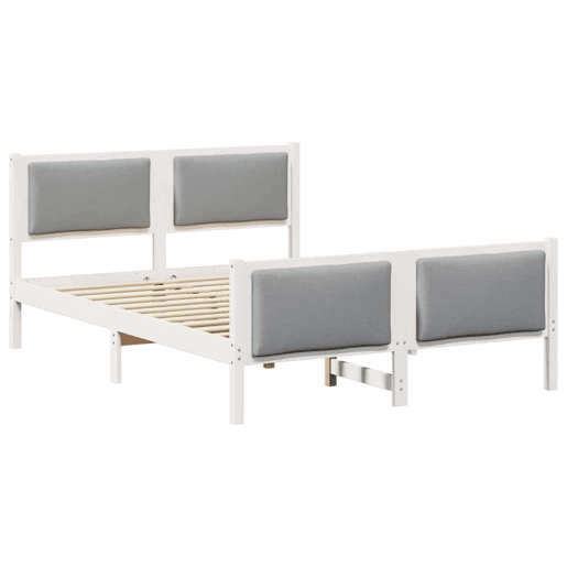 Estrutura da Cama de casal simple Cinzento-claro 135 x 190 cm tecido
