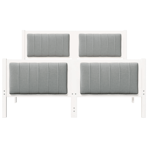 Estrutura De Cama De Casal Simple - Branco e cinza claro 140 x 200 cm
