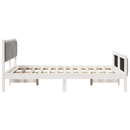 Estrutura De Cama De Casal Simple - Branco e cinza claro 140 x 200 cm