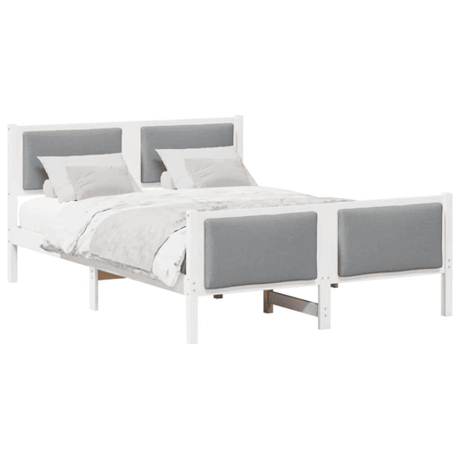 Estrutura da Cama de casal simple Cinzento-claro 140 x 190 cm tecido