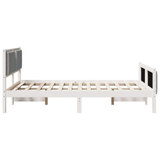 Estrutura da Cama de casal simple Cinzento-claro 140 x 190 cm tecido