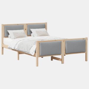 Estrutura da Cama de casal simple Cinzento-claro 140 x 190 cm tecido