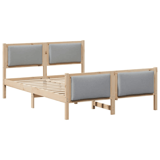 Estrutura da Cama de casal simple Cinzento-claro 140 x 190 cm tecido