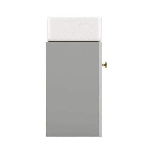Móvel de casa de banho com lavatório 46 cm - Coluna suspensa, pequena, cinzenta e branca Móvel de casa de banho com lavatório 46 cm - Coluna suspensa, pequena, cinzenta e branca