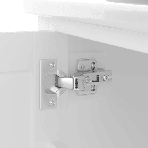 Armário de casa de banho 76x46x83,5 cm - Com lavatório, 3 gavetas silenciosas, prateleira na porta - Branco