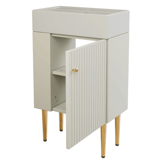 Móvel de casa de banho 55 cm - Lavatório com armário inferior, móveis para casas de banho pequenas - Branco Móvel de casa de banho 55 cm - Lavatório com armário inferior, móveis para casas de banho pequenas - Branco