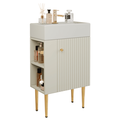 Móvel de casa de banho 55 cm - Lavatório com armário inferior, móveis para casas de banho pequenas - Branco Móvel de casa de banho 55 cm - Lavatório com armário inferior, móveis para casas de banho pequenas - Branco