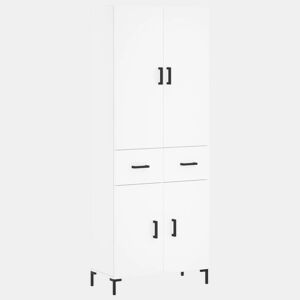 Armário alto - Bufete - Móvel de apoio 69,5x34x180 cm derivados de madeira branco pt676