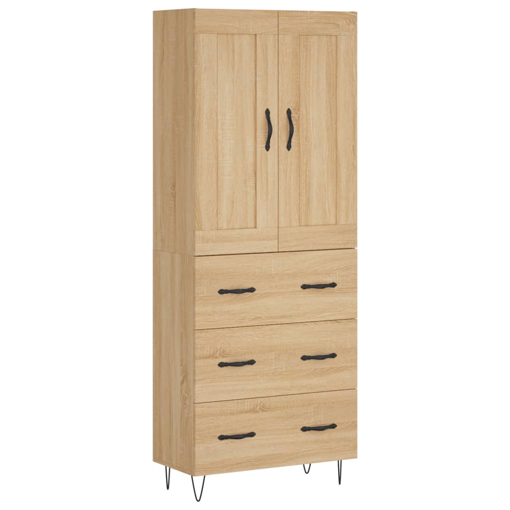 Aparador alto - Mueble de almacenamiento 69 Madera Clara