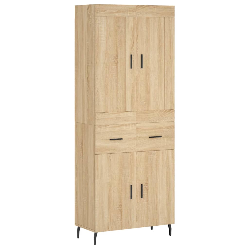 Aparador alto - Mueble de almacenamiento 2 pcs 69 Madera Clara