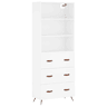 Armário alto - Bufete - Móvel de apoio 69,5x34x180 cm derivados de madeira branco pt628