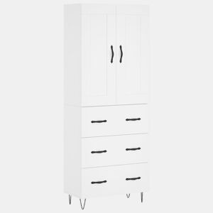 Armário alto - Bufete - Móvel de apoio 69,5x34x180 cm derivados de madeira branco pt723