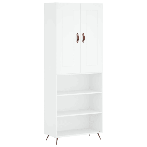 Armário alto - Bufete - Móvel de apoio 69,5x34x180 cm derivados de madeira branco pt741
