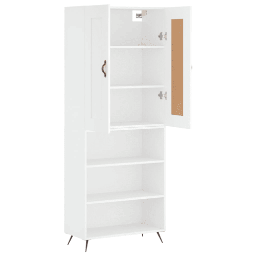 Armário alto - Bufete - Móvel de apoio 69,5x34x180 cm derivados de madeira branco pt741