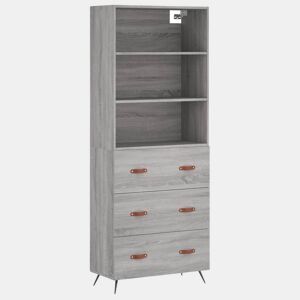 Armário alto - Bufete - Móvel de apoio 69,5x34x180 cm derivados de madeira sonoma cinza pt1062