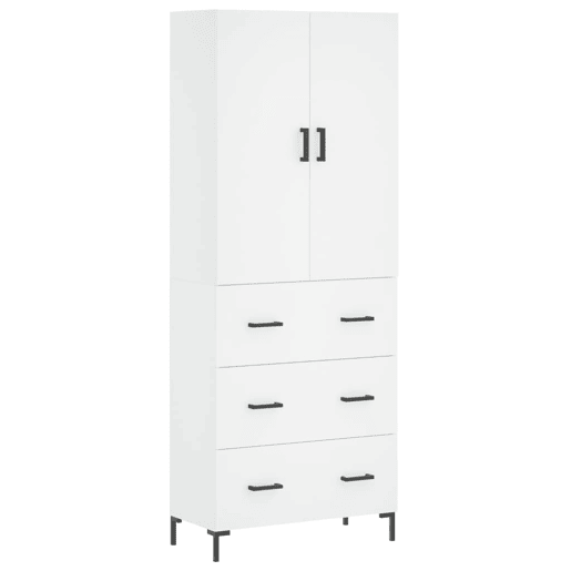 Armário alto - Bufete - Móvel de apoio 69,5x34x180 cm derivados de madeira branco pt654