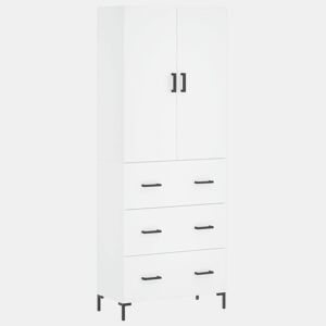 Armário alto - Bufete - Móvel de apoio 69,5x34x180 cm derivados de madeira branco pt654