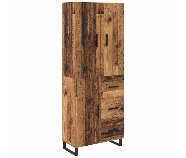 Aparador alto - mueble de almacenamiento 2 pcs madera envejecida 69,5 x 34 x 180 cm es140