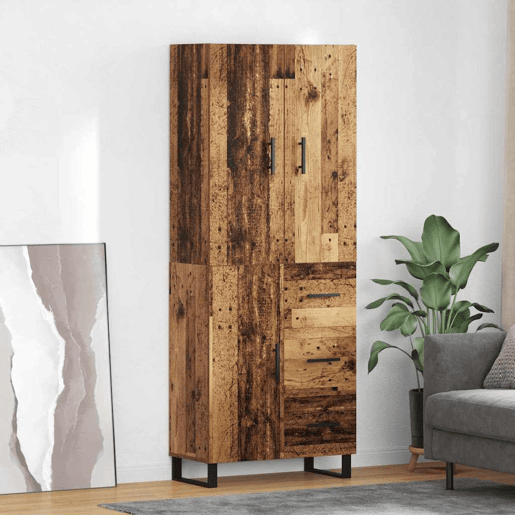 Aparador - Bufete - Móvel de apoio com gaveta 2 pcs Madeira Antiga 69,5 x 34 x 180 cm pt140