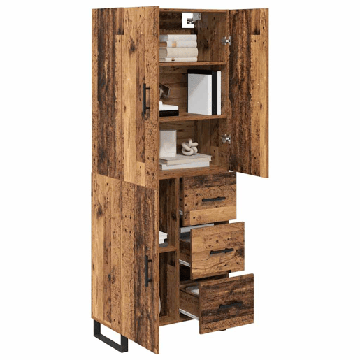 Aparador - Bufete - Móvel de apoio com gaveta 2 pcs Madeira Antiga 69,5 x 34 x 180 cm pt140