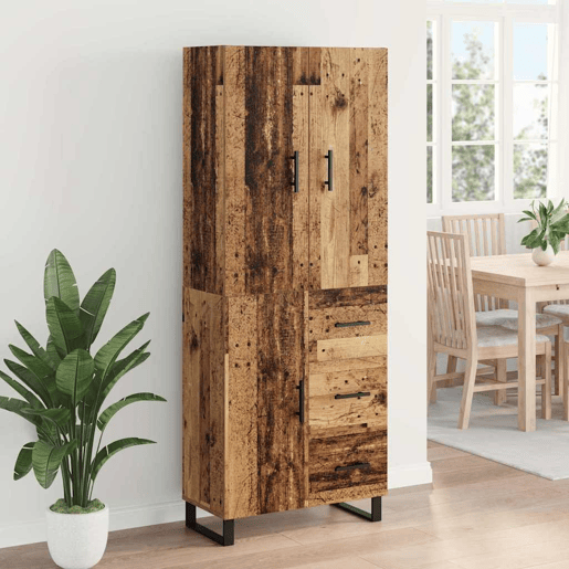 Aparador - Bufete - Móvel de apoio com gaveta 2 pcs Madeira Antiga 69,5 x 34 x 180 cm pt140