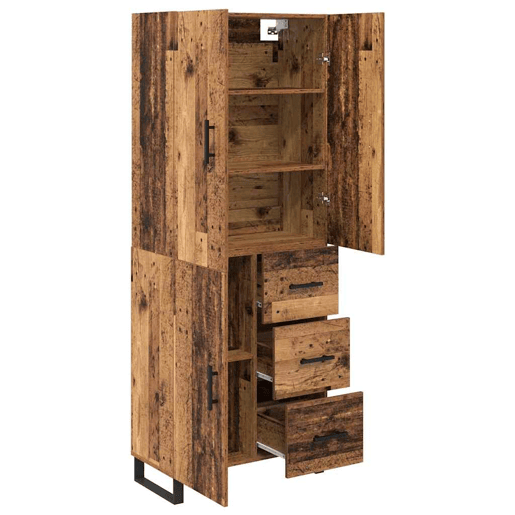 Aparador - Bufete - Móvel de apoio com gaveta 2 pcs Madeira Antiga 69,5 x 34 x 180 cm pt140