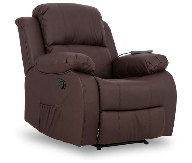 Sillón relax trevi nalui marrón reclinable 160º, 8 motores silenciosos, calor lumbar, 4 zonas de masaje y pu anti-cuarteo