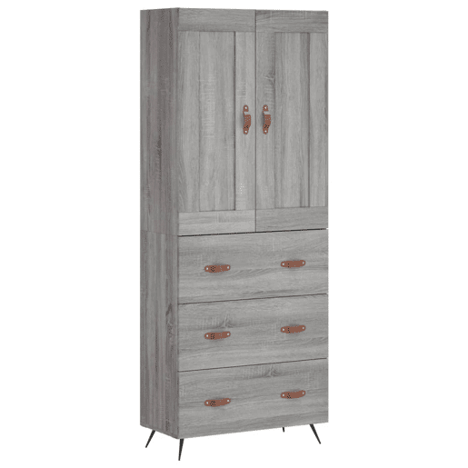 Armário alto - Bufete - Móvel de apoio 69,5x34x180 cm derivados de madeira sonoma cinza pt1132